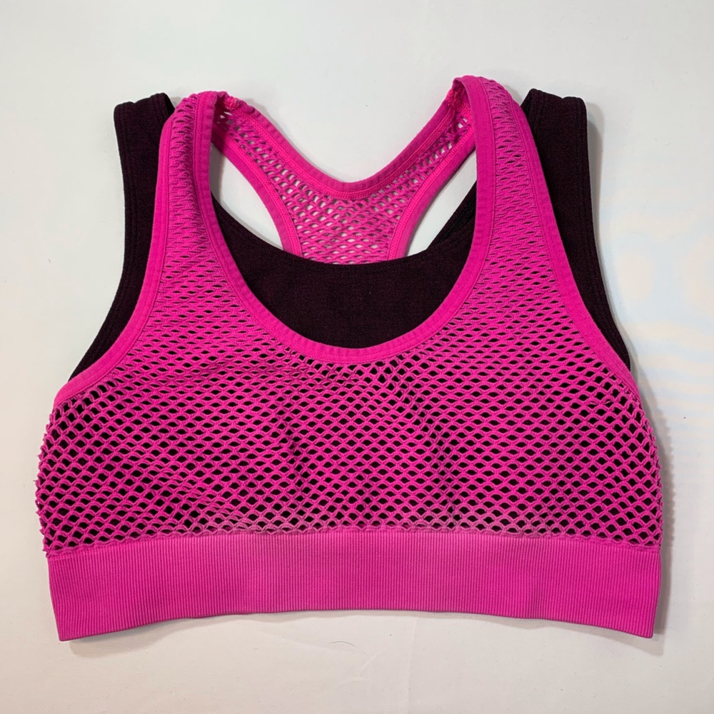 Pink & Black Sports Bra